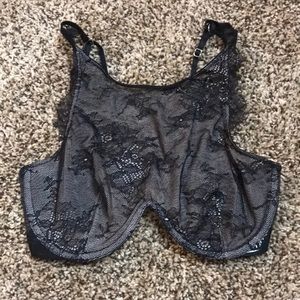 NWOT Victoria’s Secret Black Lace Bralette VS Pink